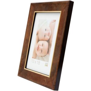 Marco de madera S46EA3 borde dorado 15x15 cm cristal antirreflejos