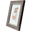 Marco de madera S46E borde plateado 15x15 cm cristal gris antirreflejo
