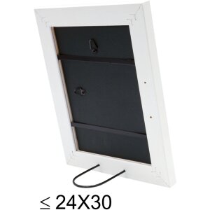 Marco de madera S46E borde plateado 30x40 cm cristal blanco antirreflejos