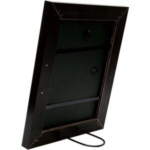 Marco de madera S46E borde plateado 20x25 cm cristal negro antirreflejos