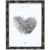 Marco de madera S46E borde plateado 20x25 cm cristal negro antirreflejos