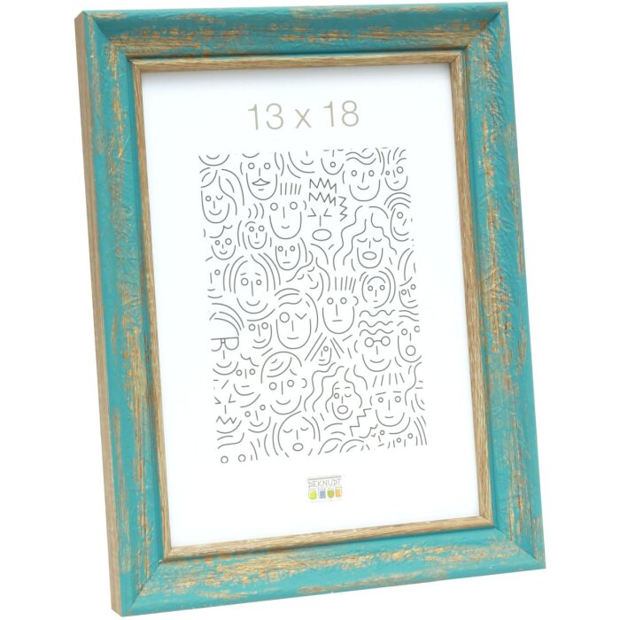 Marco de madera S46TG turquesa 13x18 cm