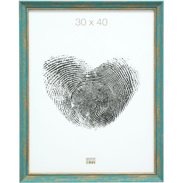 Marco de madera S46TG turquesa 30x40 cm