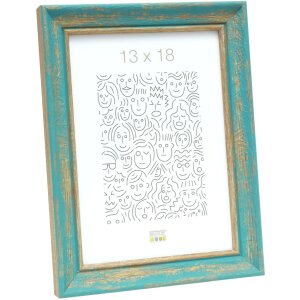 Marco de madera S46TG turquesa 30x40 cm