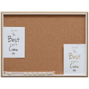 Tablero de notas de corcho borde blanco 30x40 cm