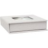 Caja USB de lino gris 13x13 cm