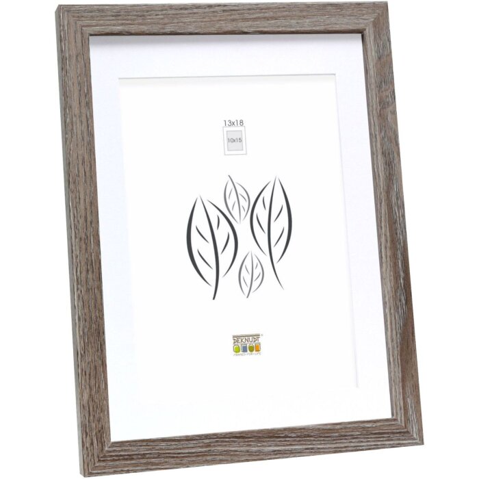 Marco de madera S66KH3 marrón-gris 20x25 cm con paspartú