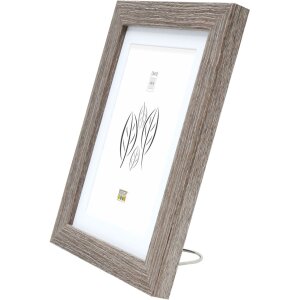Marco de madera S66KH3 marrón-gris 20x25 cm con paspartú