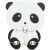 Pared de madera en forma de panda con soportes 38x48 cm
