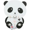 Pared de madera en forma de panda con soportes 38x48 cm