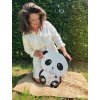 Pared de madera en forma de panda con soportes 38x48 cm