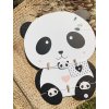 Pared de madera en forma de panda con soportes 38x48 cm