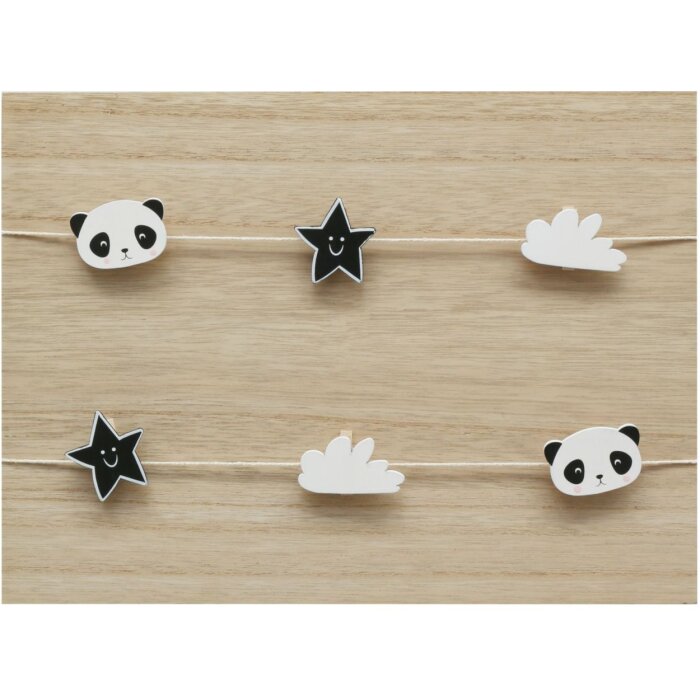 Pared de madera con 6 pinzas 30x40 cm