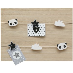 Pared de madera con 6 pinzas 30x40 cm