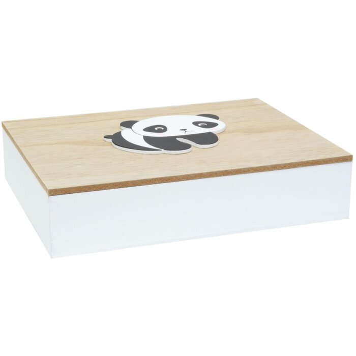 Deknudt Caja de madera para fotos Panda 16,2x21,2x5 cm