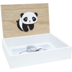 Deknudt Caja de madera para fotos Panda 16,2x21,2x5 cm