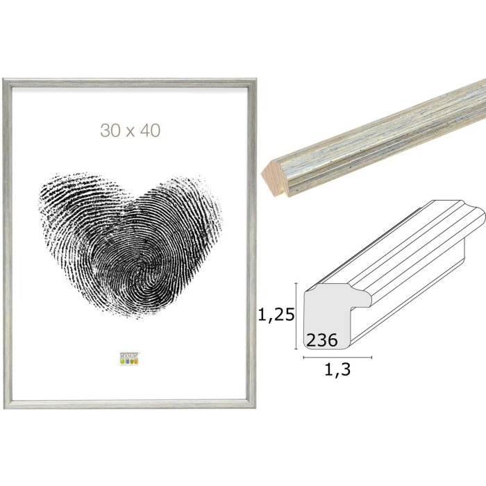 S236D1 Marco de madera plata