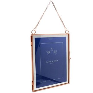 Marco metal vintage 2 fotos 15x20 cm oro rosa