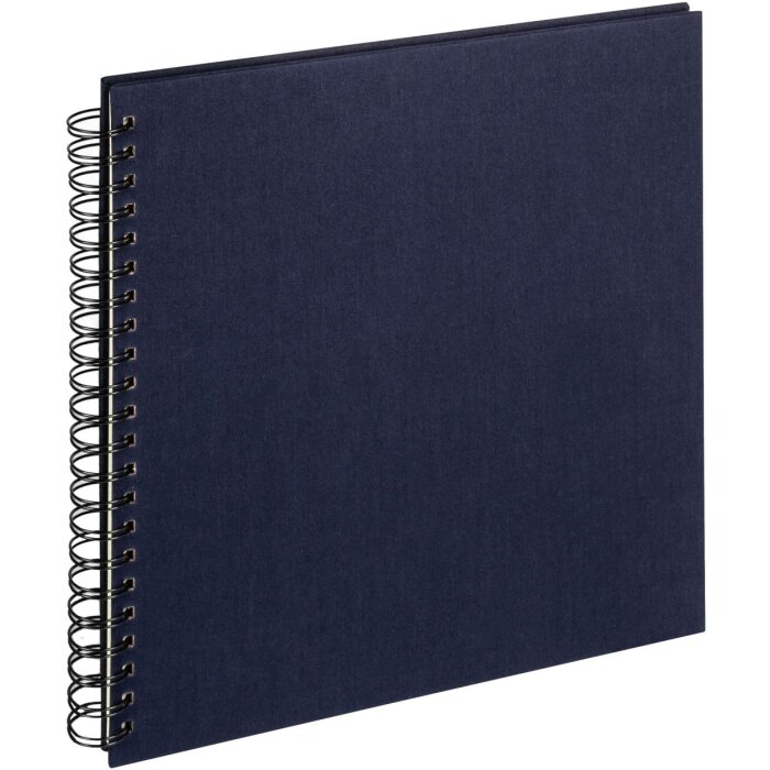 Walther Álbum espiral tela azul oscuro 30x30 cm 50 páginas blancas