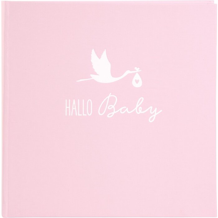 Goldbuch álbum bebé cigüeña rosa 25x25 cm 60 páginas blancas