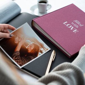 Goldbuch álbum de fotos Linum 2.0 fucsia 25x25 cm 60 páginas blancas