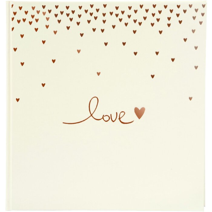Goldbuch álbum de boda Raining Hearts melocotón 30x31 cm 60 páginas blancas