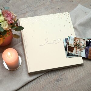 Goldbuch álbum de boda Raining Hearts melocotón 30x31 cm 60 páginas blancas