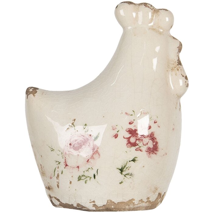 Decoración Pollo 9x6x11 cm crema 6CE1185