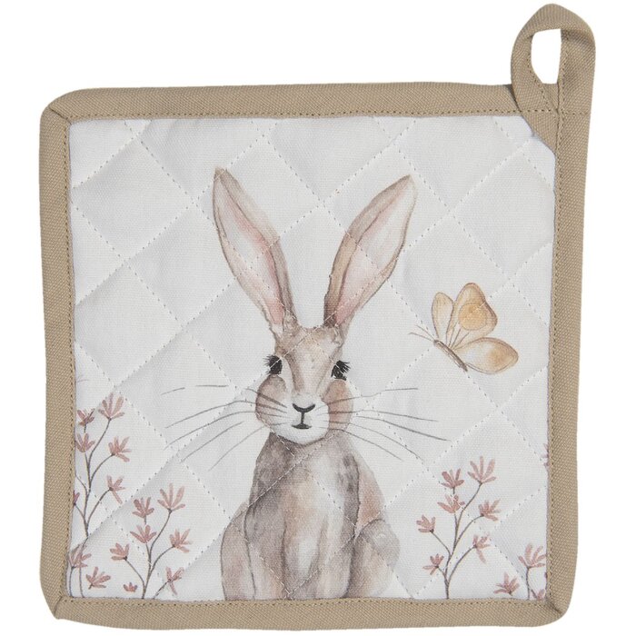 Clayre & Eef Agarrador 20x20 cm beige REB45