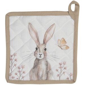 Clayre & Eef Agarrador 20x20 cm beige REB45
