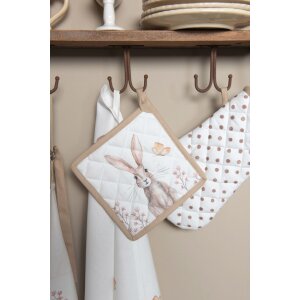 Clayre & Eef Agarrador 20x20 cm beige REB45