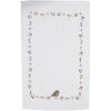 Paño de invitado Clayre & Eef 40x66 cm Natural con motivo de pájaros y flores