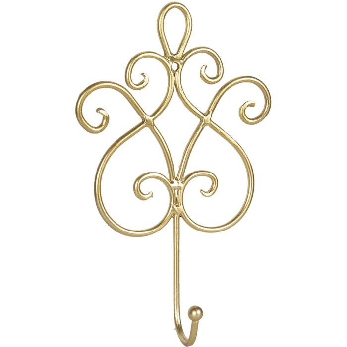 Gancho de pared 15x5x22 cm dorado W40352GO