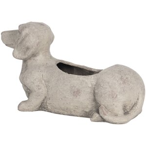 Clayre & Eef 6TE0305 Maceta Interior 24x9x13 cm Perro Gris