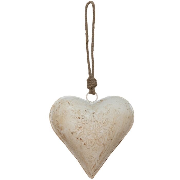 Decoración percha corazón 16x4x16 cm crema 6Y3719