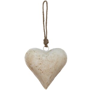 Decoración percha corazón 16x4x16 cm crema...