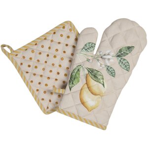 Clayre & Eef Guante de horno 16x30 cm beige LEL44