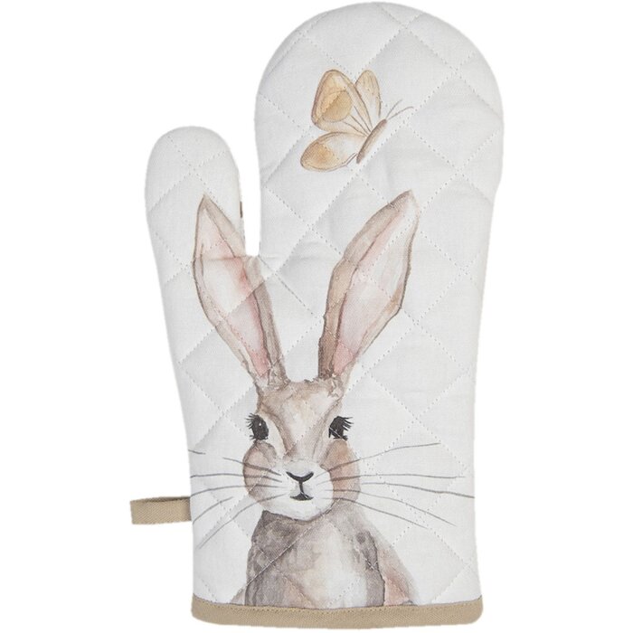 Clayre & Eef guante de horno 16x30 cm beige REB44