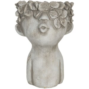 Maceta 11x11x18 cm gris 6TE0327S