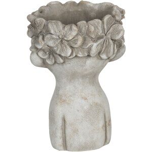 Maceta 11x11x18 cm gris 6TE0327S