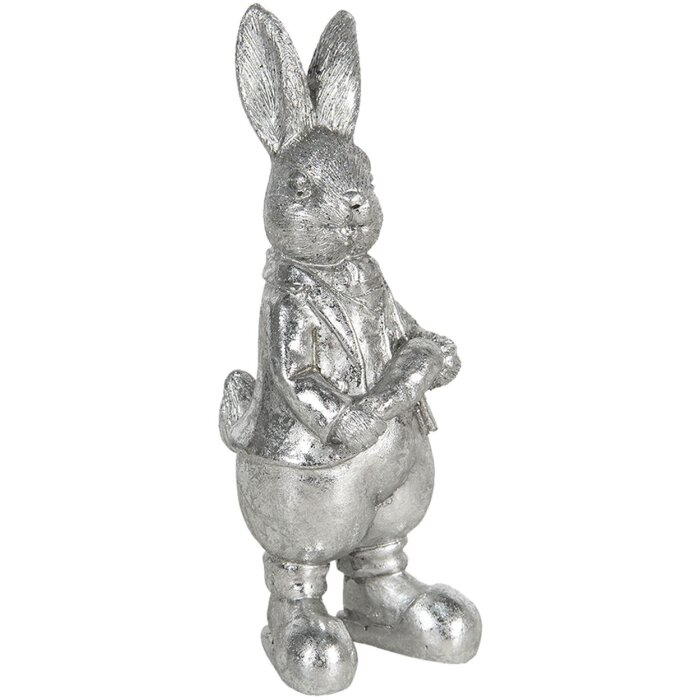 Decoración Conejo 6x6x13 cm plata 6PR3096ZI