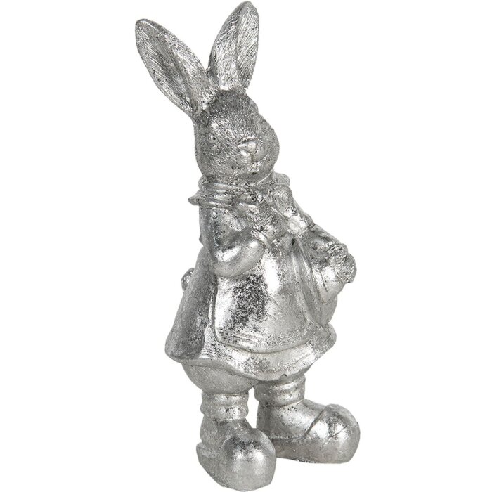 Decoración conejo 6x6x13 cm plata 6PR3097ZI