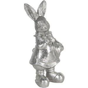 Decoración conejo 6x6x13 cm plata 6PR3097ZI