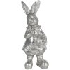 Decoración conejo 6x6x13 cm plata 6PR3097ZI
