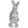 Decoración conejo 6x6x13 cm plata 6PR3097ZI