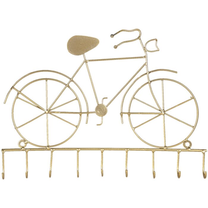 Clayre & Eef 6Y1385GO Llavero 32x23 cm Bicicleta de metal dorado