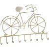 Clayre & Eef 6Y1385GO Llavero 32x23 cm Bicicleta de metal dorado