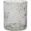 Clayre & Eef 6GL2992 Portacandelitas Vidrio Gris Redondo 8x10cm