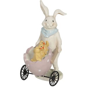 Decoración conejo con carrito 11x6x15 cm...