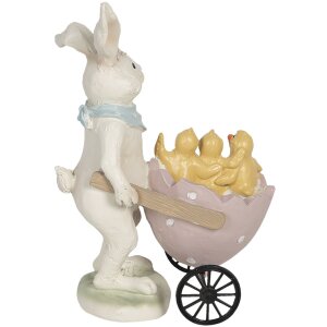 Decoración conejo con carrito 11x6x15 cm multicolor 6PR3193